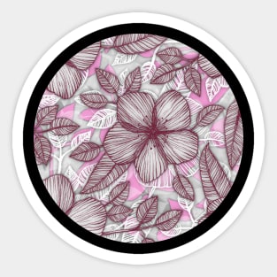 Spring Blossom in Marsala, Pink & Plum Sticker